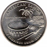 Монета. США. 25 центов 2009 год. Штат № 54 Американское Самоа.