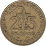 Монета. Западноафриканский экономический и валютный союз (ВСЕАО). 25 франков 1996 год. рев.