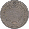 Монета. Британский Гондурас. 25 центов 1952 год. ав.
