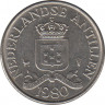 Монета. Нидерландские Антильские острова. 25 центов 1980 год. ав.