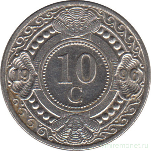 Монета. Нидерландские Антильские острова. 10 центов 1996 год.