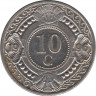 Монета. Нидерландские Антильские острова. 10 центов 1996 год. ав.