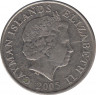 Монета. Каймановы острова. 25 центов 2005 год. ав.