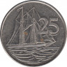 Монета. Каймановы острова. 25 центов 2005 год. рев.