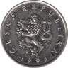 Монета. Чехия. 1 крона 1993 год. ав.
