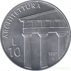 Монета. Сан-Марино. 10 лир 1997 год. Архитектура.