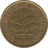 Монета. ФРГ. 5 пфеннигов 1990 год. Монетный двор - Гамбург (J). ав.