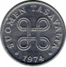 Монета. Финляндия. 1 пенни 1974 год. ав