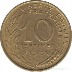 Монета. Франция. 10 сантимов 1972 год.