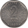  Монета. Франция. 2 франка 1983 год. ав.