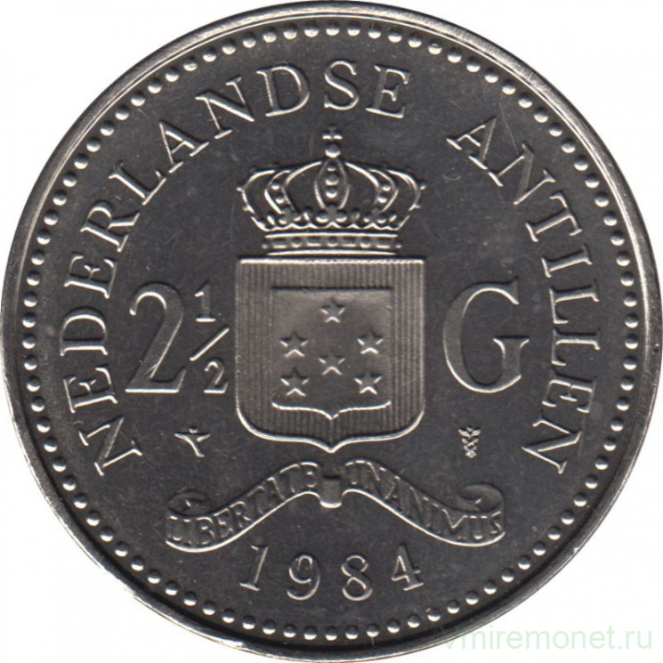 Монета. Нидерландские Антильские острова. 2,5 гульдена 1984 год.