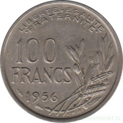 Монета. Франция. 100 франков 1956 год. Монетный двор - Бомон-ле-Роже(B).