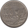  Монета. Франция. 100 франков 1956 год. Монетный двор - Бомон-ле-Роже(B). ав.