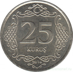 Монета. Турция. 25 курушей 2016 год.