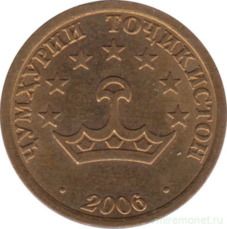 Монета. Таджикистан. 25 дирамов 2006 год. Магнитная.