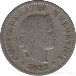 Монета. Швейцария. 5 раппенов 1882 год.