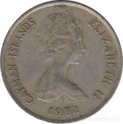 Монета. Каймановы острова. 25 центов 1982 год.