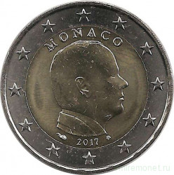 Монета. Монако. 2 евро 2017 год.