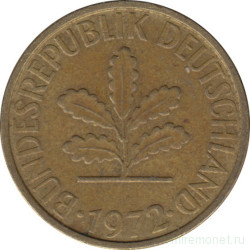 Монета. ФРГ. 5 пфеннигов 1972 год. Монетный двор - Карлсруэ (G).