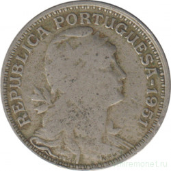 Монета. Португалия. 50 сентаво 1951 год.