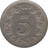 Монета. Мальта. 5 центов 1977 год. рев.