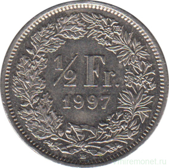 Монета. Швейцария. 1/2 франка 1997 год.