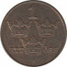  Монета. Швеция. 1 эре 1936 год ( 6 - длинный хвост ). рев.