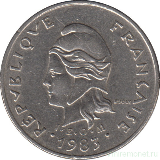 Монета. Новая Каледония. 10 франков 1983 год.