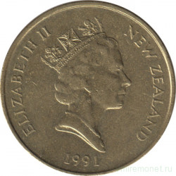 Монета. Новая Зеландия. 2 доллара 1991 год.