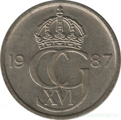 Монета. Швеция. 50 эре 1987 год .