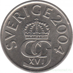 Монета. Швеция. 5 крон 2004 год.