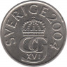 Аверс. Монета. Швеция. 5 крон 2004 год.