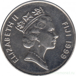 Монета. Фиджи. 10 центов 1999 год.