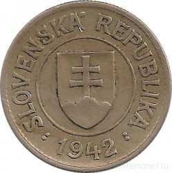 Монета. Словакия. 1 крона 1942 год.