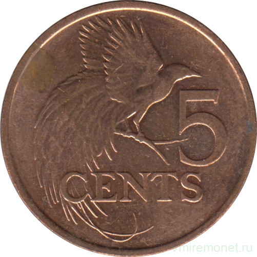 Монета. Тринидад и Тобаго. 5 центов 2015 год.