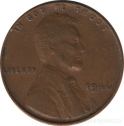 Монета. США. 1 цент 1946 год.
