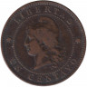 Монета. Аргентина. 1 сентаво 1889 год.