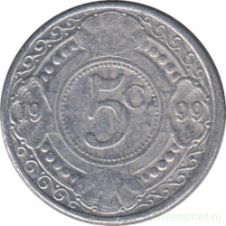 Монета. Нидерландские Антильские острова. 5 центов 1999 год.