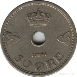 Монета. Норвегия. 50 эре 1941 год.