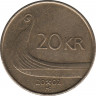  Монета. Норвегия. 20 крон 2002 год. ав.