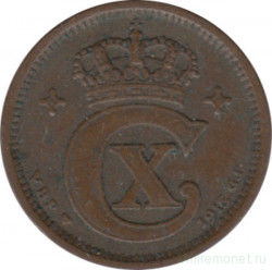 Монета. Дания. 1 эре 1915 год.