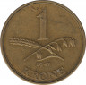  Монета. Дания. 1 крона 1947 год. ав.