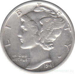 Монета. США. 10 центов 1941 год.