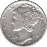 Монета. США. 10 центов 1941 год. Меркури дайм. ав.