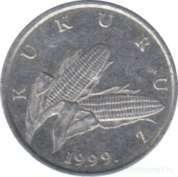 Монета. Хорватия. 1 липа 1999 год.