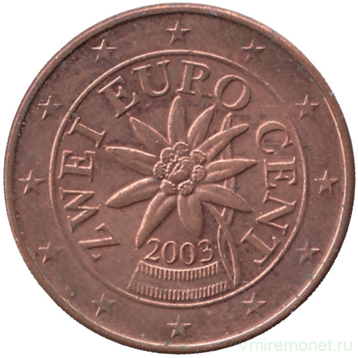 Монета. Австрия. 2 цента 2003 год. 