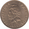 Монета. Новая Каледония. 100 франков 1999 год. ав.