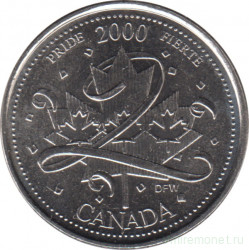 Монета. Канада. 25 центов 2000 год. Миллениум - гордость.