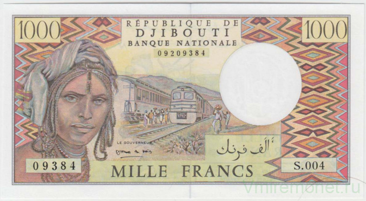 Банкнота. Джибути. 1000 франков 1979 - 2005 года. Тип 37е.