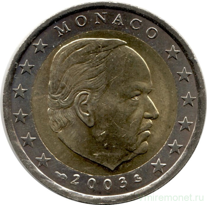 Монета. Монако. 2 евро 2003 год.